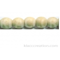 White Wood Oval Beads 7x8mm